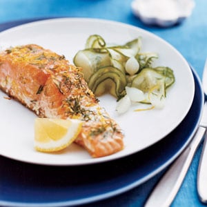 Grilled Lemon & Dill Salmon with Cucumber Salad