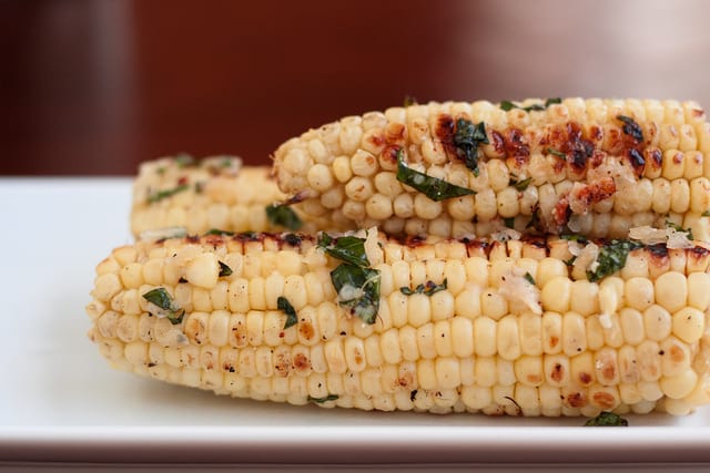 Corn on the Cob with Basil Parmesan Butter