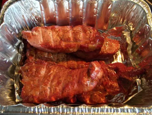 grill with wood chips