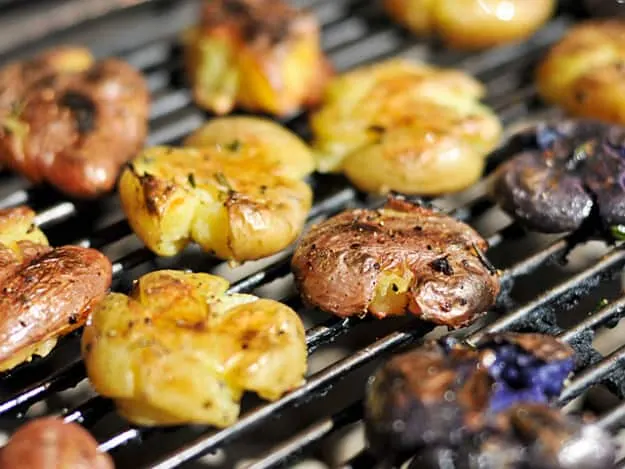 gourmet grilling smashed potatoes