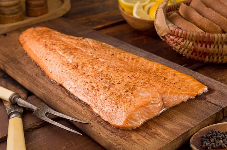 cedar planked salmon