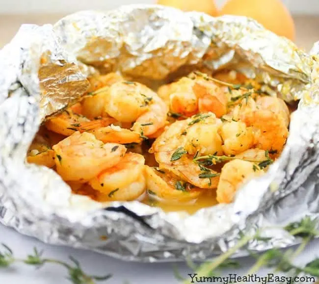 orange thyme grilled shrimp