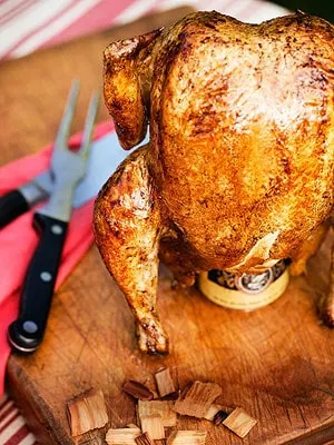 grilled steamed chicken beer can