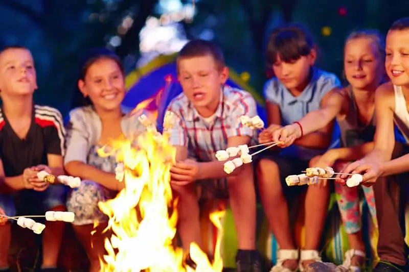 Roasting Marshmallows over campfire