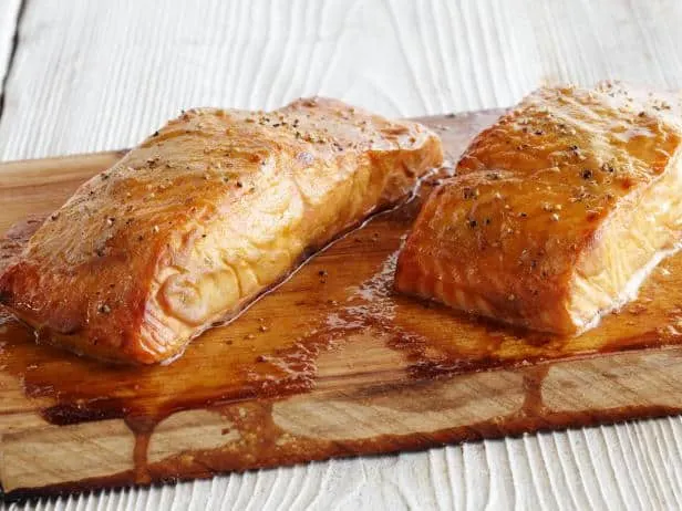 Brown Sugar Mustard Planked Salmon