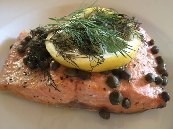 Caper Salmon Grilled In Foil