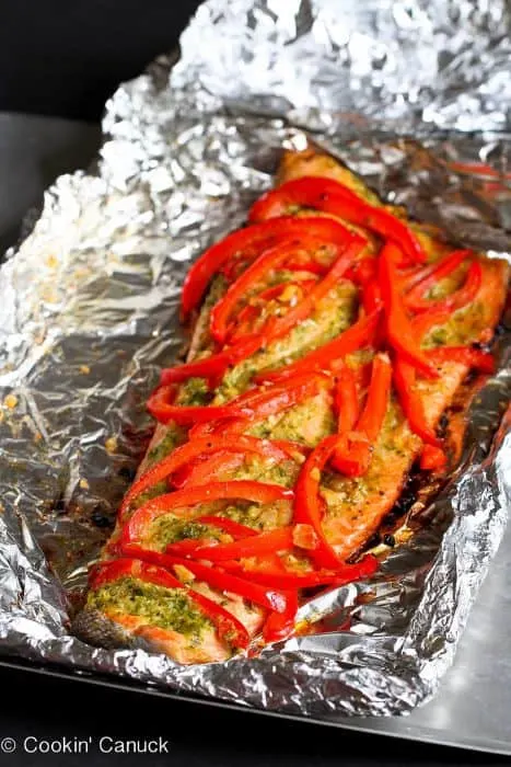 Grilled Pesto Salmon in Foil