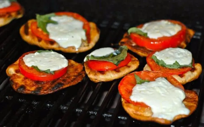 Grilled Mini Caprese Pizzas