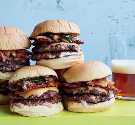 Bacon and Kimchi Burgers