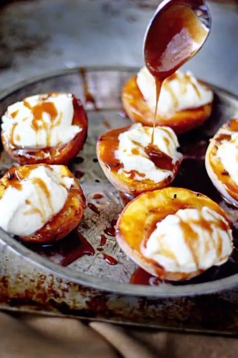 Grilled vanilla Bean Mascarpone with salted Bourbon Caramel