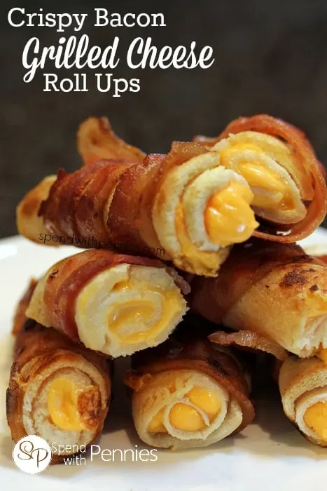 Crispy Bacon Grilled Cheese Roll Ups