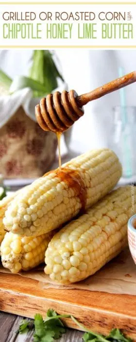 Grilled Corn with Chipotle Honey Lime Butter