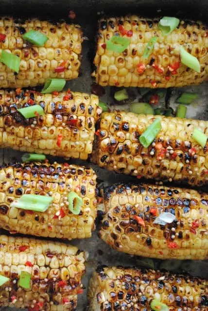 Spicy Hoisin and Sesame Glazed Corn