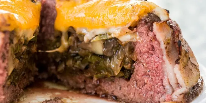 Veggie Stuffed Beer Can Burgers