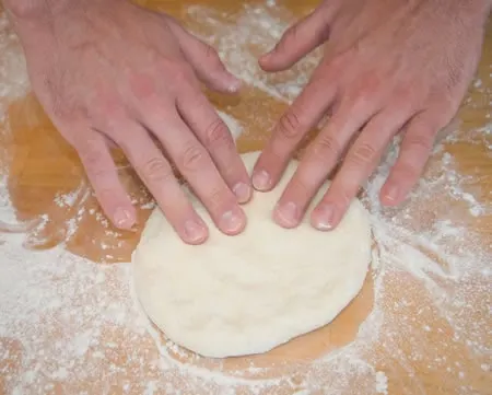 forming the pizza