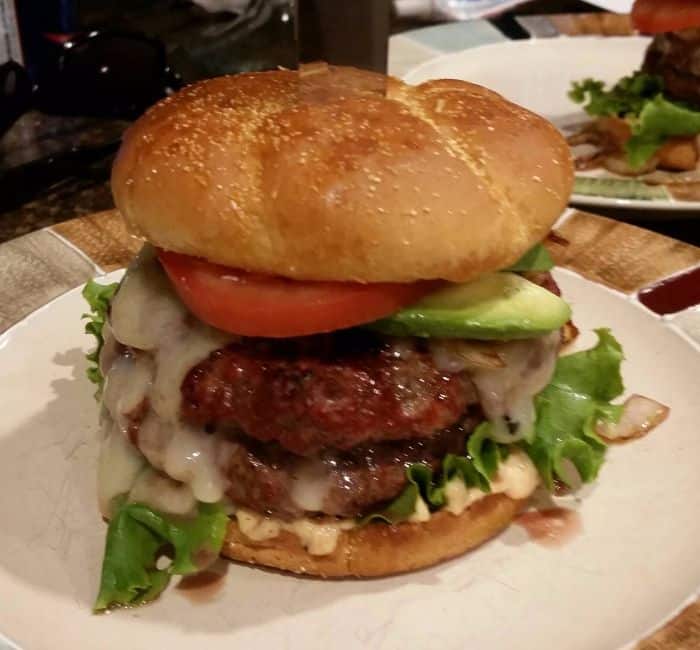 Brie Stuffed Burgers with Bacon