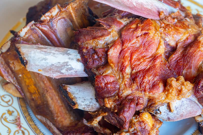 Boiled smoked pork ribs