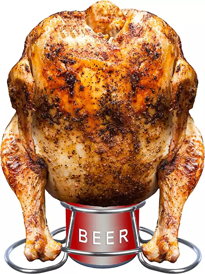 Beer Can Chicken Holder - Stainless Steel Beer Chicken Roaster for Grill Oven or Smoker